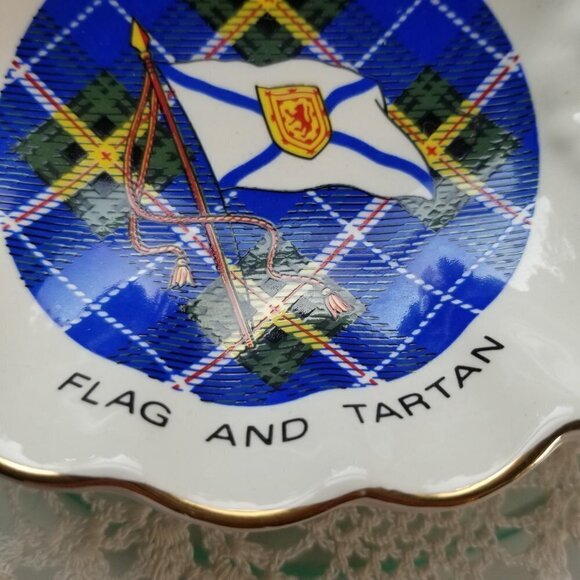 Nova Scotia Shell-Shaped Trinket Dish Flag and Tartan Sandland Vintage Rare Find - Picture 5 of 10
